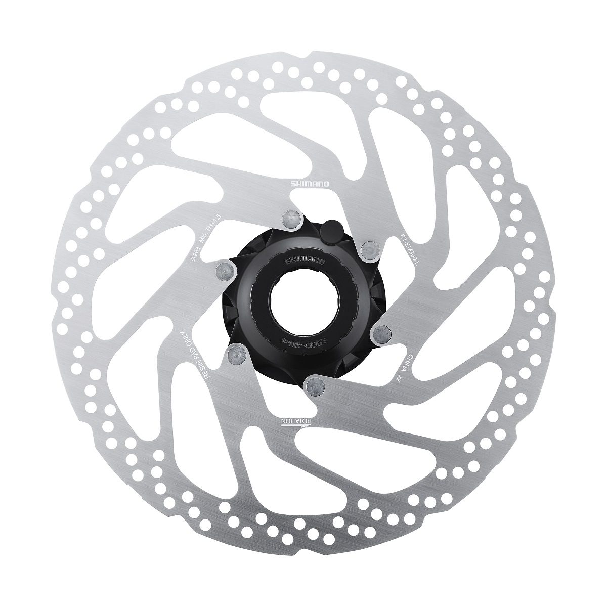 SHIMANO Brzdový kotúč RT-EM300 vnút. matica 203 mm